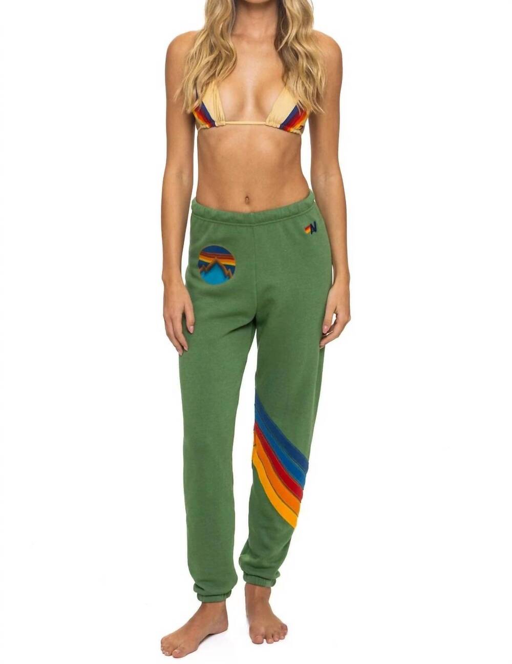 NEW AVIATOR NATION all seasons circle chevron sweatpants in palm